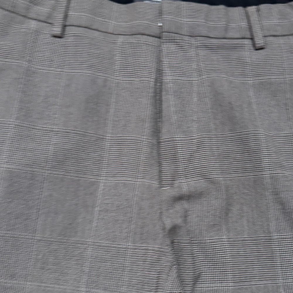 Gray Plaid & Tweed Style Trousers